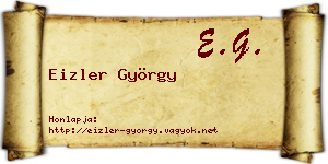 Eizler György névjegykártya